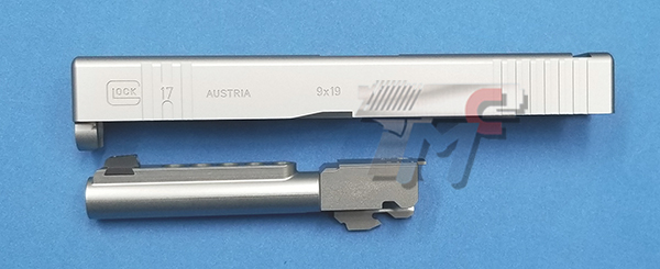 Detonator Aluminum B.T.C. Slide for Marui Glock 17 (Matt Silver) - Click Image to Close